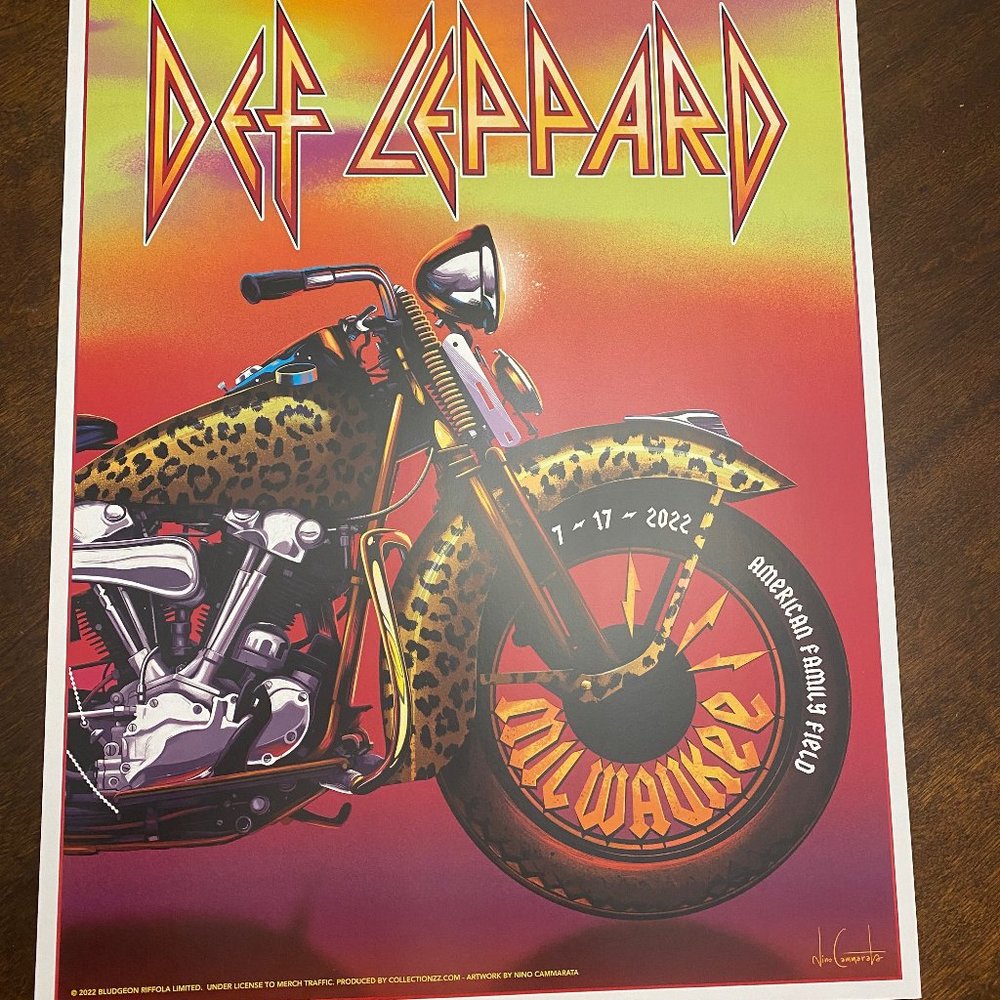 New Def Leppard Milwaukee Wisconsin July 17 2022 Stadium Tour Concert Poster